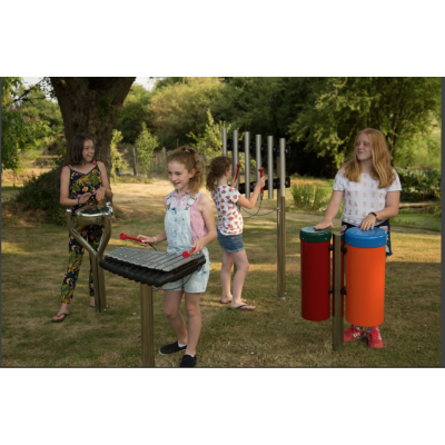 Hệ thống trống phát triển âm nhạc cho trẻ gồm các loại trống ống, trống gõ, trống khiêng, trống bướm Hệ thống trống phát triển âm nhạc cho trẻ gồm các loại trống ống, trống gõ, trống khiêng, trống bướm